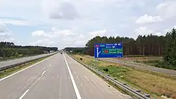 Junction turning point to Kępsko on the European route E65.