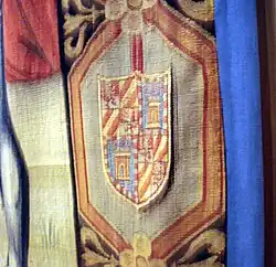 Coat of arms of the d'Avalos d'Aquino family from the Trivulzio tapestries at the Sforza Castle