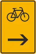 Direction to bicycle bypass sign (Slovakia)