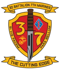3rd Battalion, 7th Marines modern insignia, current 2018-present.
