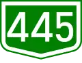 Main road 445 shield
