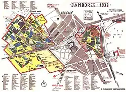 Map of Gödöllő during the 4th World Scout Jamboree