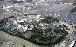 Image 13Disneyland aerial view, 1963, which includes the new Melody Land Theater at the top of the photo (from Disneyland)