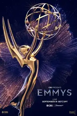 Poster depicting an Emmy statuette and basic broadcast details