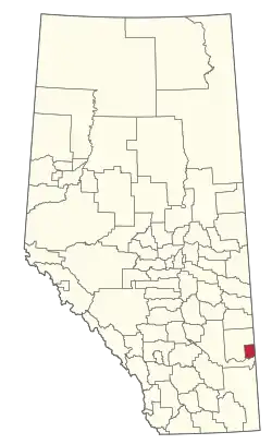 Location within Alberta