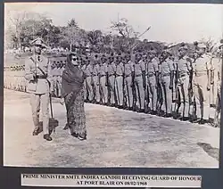 1968- A & N Police Presenting guard of Honor to PM Sh. Indira Gandhi