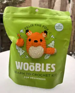 A fox amigurumi crochet kit by The Woobles
