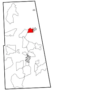 Location within Adair County and the state of Oklahoma