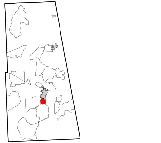 Location within Adair County and the state of Oklahoma