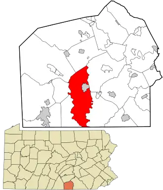 Location in Adams County and the state of Pennsylvania.