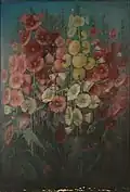 Still-life of Hollyhocks