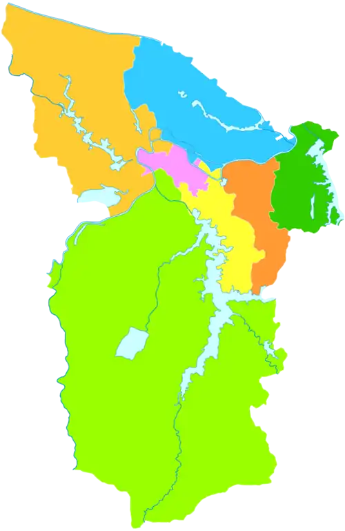 Shou County is the southernmost division in this map of Huainan