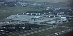 Aerial view of the airport
