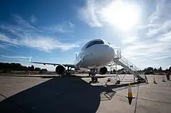 A high FOV shot of an airplane