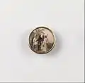 West Indian Scene ca. 1795, miniature painting on a button. Owned by Toussaint L'Ouverture.[27]