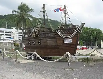 Wooden boat on waterfront