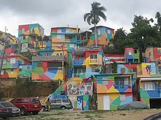Colorful buildings adjacent to the plaza