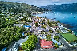 Akaroa township and main wharf in 2024