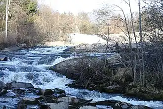 River Leira by Kråkfoss waterfalls