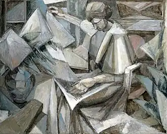 Albert Gleizes, 1910, La Femme aux Phlox (Woman with Phlox), oil on canvas, 81 x 100&nbsp;cm, Museum of Fine Arts, Houston. Exhibited in Room 41, Salon des Indépendants 1911, Armory Show 1913
