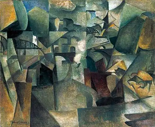 Albert Gleizes, 1912, Les ponts de Paris (Passy), The Bridges of Paris (Passy), oil on canvas, 60.5 x 73.2&nbsp;cm, Museum Moderner Kunst (mumok), Vienna