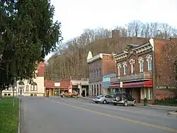 The "historic district" in Alderson, West Virginia (on the Monroe County side of the Greenbrier River), April 2009