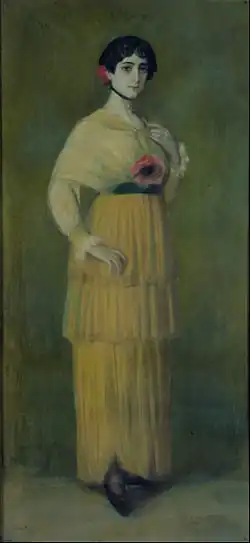 Portrait of Belinda Palavicini. 1915. Pastel on paper. 187 × 87&nbsp;cm. Museo Nacional de Arte by Alfredo Ramos Martínez