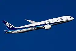 An ANA's 787-9 with second revamped "Triton blue" livery