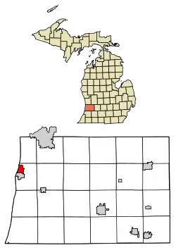 Location of Saugatuck, Michigan