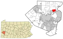 Location in Allegheny County and the state of Pennsylvania.