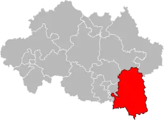 Situation of the canton of Lapalisse in the department of Allier
