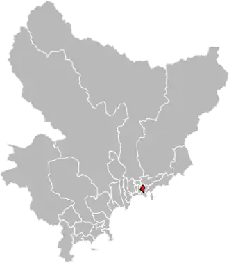 Situation of the canton of Nice-8 in the department of Alpes-Maritimes