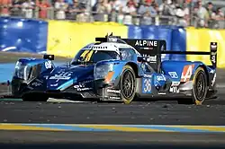 The Alpine A470 is a variation of 07, pictured here is the No. 36 car of Signatech Alpine Matmut at the 2017 24 Hours of Le Mans