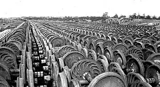 Stockpiled wheelsets in Siberia