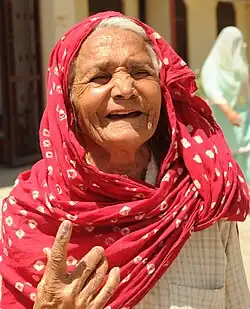 Old woman in Haryana with odhni
