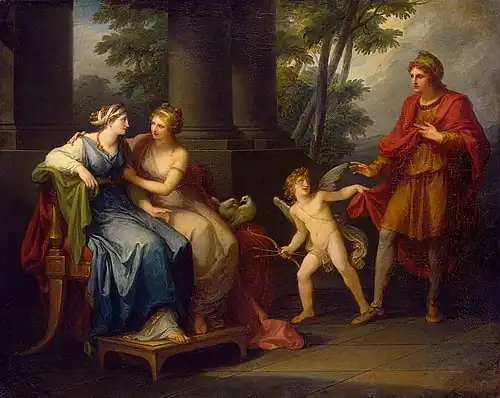 Venus Induces Helen to Fall in Love with Paris (1790), oil on canvas, 102 x 127.5&nbsp;cm., Hermitage Museum, Saint Petersburg