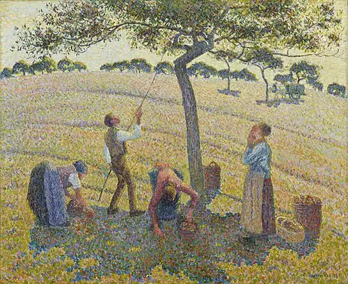 Camille Pissarro, 1888, La Récolte des pommes, oil on canvas, 61 x 74&nbsp;cm, Dallas Museum of Art