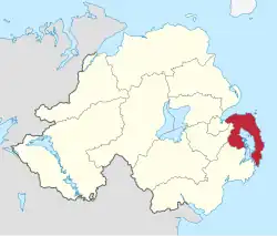 Ards and North Down shown within Northern&nbsp;Ireland