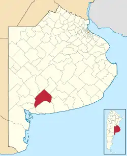 location of Coronel Pringles Partido in Buenos Aires Province