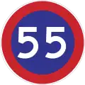 Minimum speed limit (55&nbsp;km/h)
