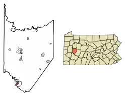Location of Apollo in Armstrong County, Pennsylvania