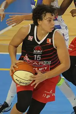 Artemis Spanou is holding a ball