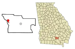 Location in Atkinson County and the state of Georgia