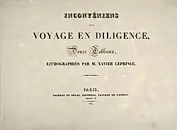 Inconvéniens d'un voyage en diligence, title page, 1826, private collection.