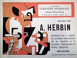 Auguste Herbin, Galerie de L'Effort Moderne, March 1918