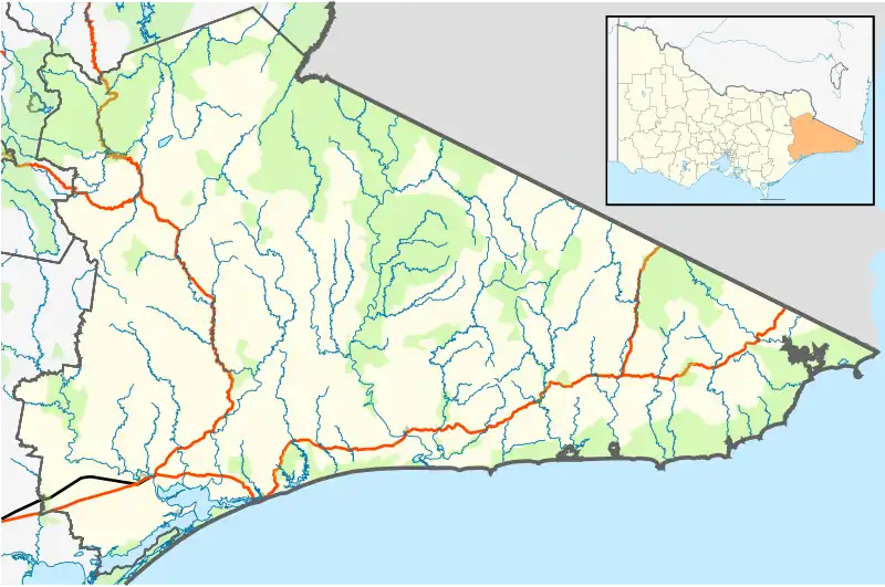 Cape Conran is located in Shire of East Gippsland