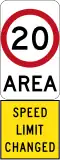 New 20&nbsp;km/h Speed Limit Area (used in South Australia)