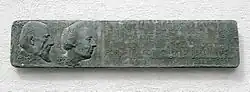 Plaque for Oskar and Cécile Vogt on the building of the Institute for Brain Research in Berlin-Buch. The plaque was created in 1965 by sculptor Axel Schulz.