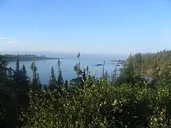 Mouth of the Pontbriand River, some 20 km east in Baie-Johan-Beetz (Municipality)