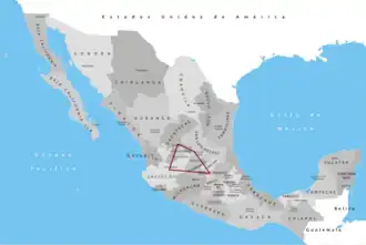 El Bajío outlined in red